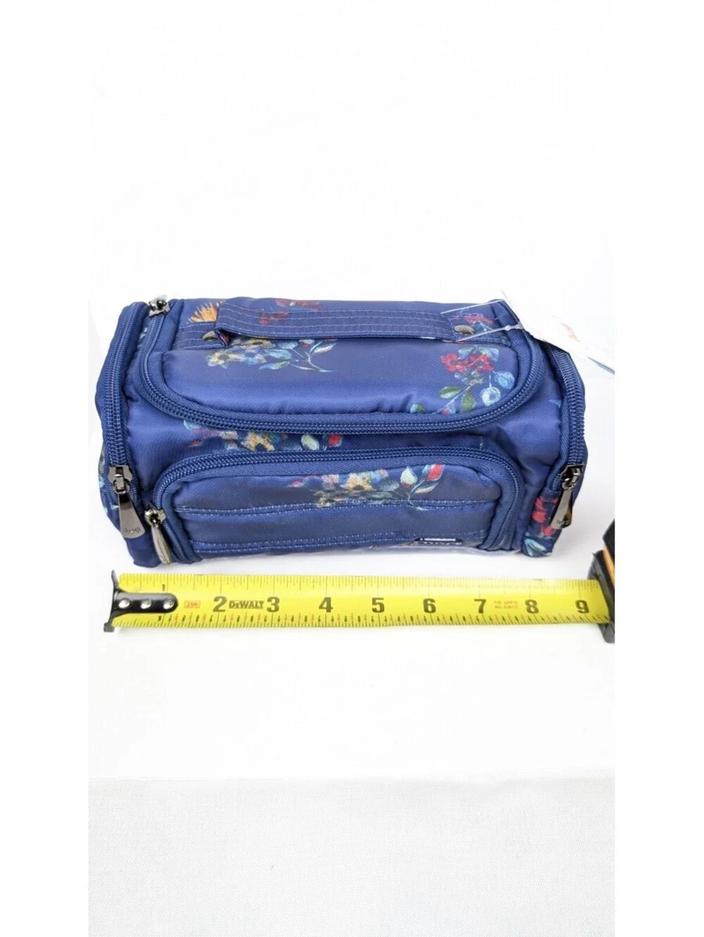 Lug Mini Trolley Bag Travel Makeup Cosmetic Toiletry Case Blue Multicolor Floral
